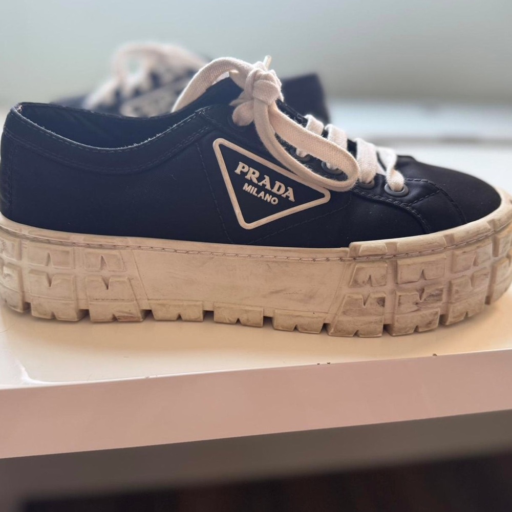 Women's Prada black and white sneakers